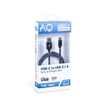 Kabel Przewód USB-C (M) - USB 3.0 A (M) 1,8m