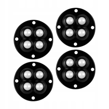 4x Mini rolka samonastawna, uniwersalne kółko obrotowe Kółka samoprzylepne, czarne