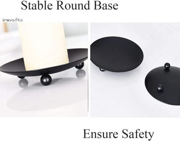 ZESTAW PODSTAWEK POD ŚWIECZKI METALOWE CZARNE 2 S