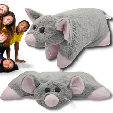 SWIZZEL MOUSE MYSZKA SZARA PODUSZKA MASKOTKA 2 W 1 PLUSZAK ROCZEK URODZINY