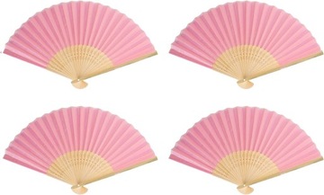 4-Pack Pink Paper Hand Fan Hand Fan