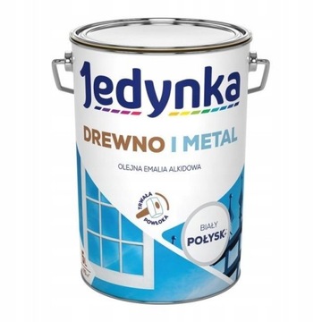 JEDYNKA DO DREWNA I METALU 5L BIAŁY POŁYSK BIAŁA
