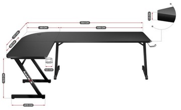 HUZARO Hero 7.0 письменный стол Черный