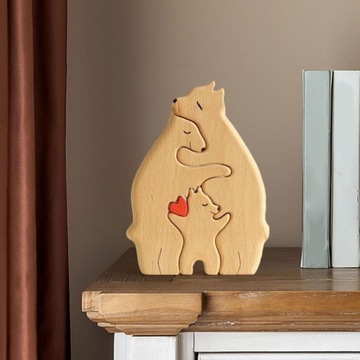 Rodzina Niedźwiedzia Drewniane puzzle Zabawka edukacyjna Rodzina Niedźwiedzi dla 3 misiów