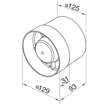 VENTIKA INTRO CHANNEL FAN Ø125 185м³/ч QUIET D125K