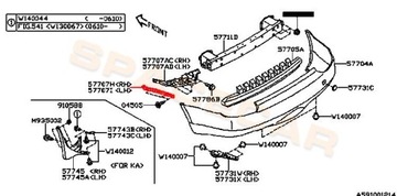 SUBARU TRIBECA 05-08 VÝZTUHA ÚCHYT DRŽÁK NÁRAZNÍKU