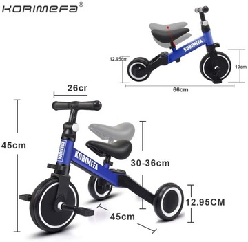 Трехколесный беговел KORIMEFA 4 в 1 для детей