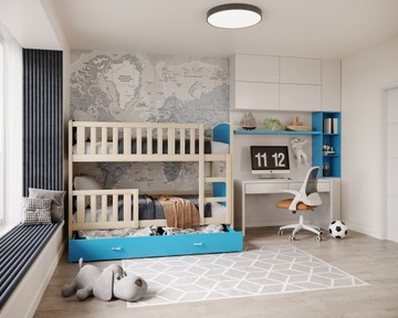 Кровать двухъярусная 200х90 белый серый ТАМИ