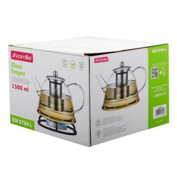 СТЕКЛЯННЫЙ КУВШИН ДЛЯ ЧАЯ, КОФЕ, ТРАВ