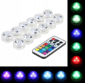 12 БЕСПРОВОДНЫХ СВЕТОДИОДНЫХ ЛАМП RGB С ДИСТАНЦИОННЫМ УПРАВЛЕНИЕМ