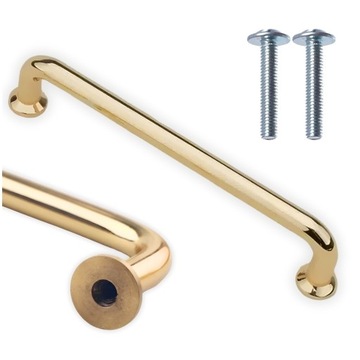 RELING KUCHENNY UCHWYT MEBLOWY SZAFKI ZŁOTY DŁUGI POŁYSK RETRO LOFT 128mm