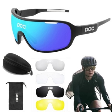 POC OKULARY ROWEROWE SPORTOWE NA ROWER POLARYZACYJNE UV400+5 szkieł