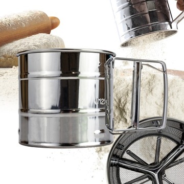 PRZESIEWACZ DO MĄKI SITKO CEDZAK KUBEK DO CIASTA