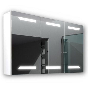 Drewniana szafka 120x70 LED lustro Loki Biały