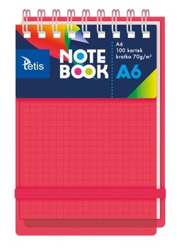 Kołonotatnik A6 Tetis KB060-CKA6 100 kartek czerwo