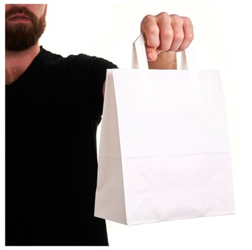 бумажные пакеты БЕЛЫЕ ВМЕСТИМОСТЬ 26х14х30см БУМАЖНЫЙ ПАКЕТ А3 для покупок 25 шт.
