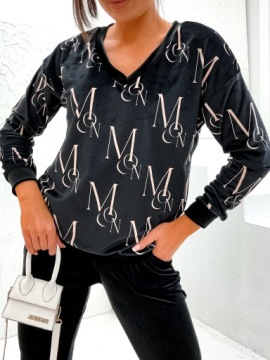 ПРЕМИУМ ВЕЛЮРОВЫЙ КОМПЛЕКТ СВИТШОТ С ПРИНТОМ ЛУННЫЕ БРЮКИ ПОЛЬСКИЙ ПРОИЗВОДИТЕЛЬ - S