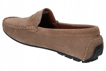 КОЖАНЫЕ ОБУВИ AMERICAN CLUB CY120 МОКАСИНЫ МУЖСКИЕ СЛИПОНЫ БЕЖЕВЫЕ 44