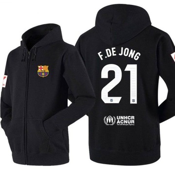 2324 Nowa bluza piłkarska FCB Fan Edition No.21 F.De Jong + Czarna