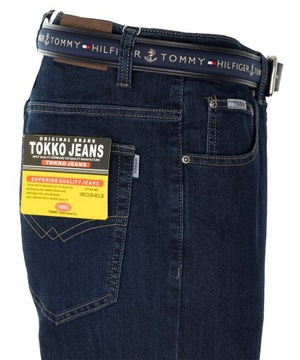 Spodnie jeansy męskie granatowe proste W42 L30