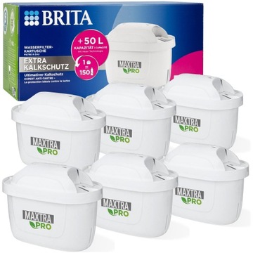 6x WKŁAD FILTR DO WODY BRITA MAXTRA PRO TWARDA WODA 150L ORYGINAŁ