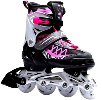 Роликовые коньки ENERO 4in1, роликовые коньки, светодиодные женские роликовые коньки с регулировкой 38-41