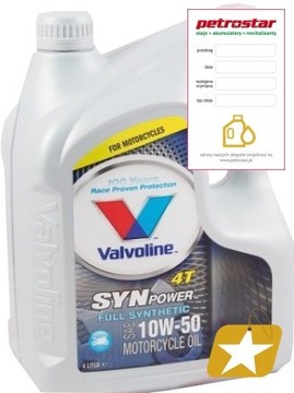 VALVOLINE SYNPOWER 10W50 4T 4L