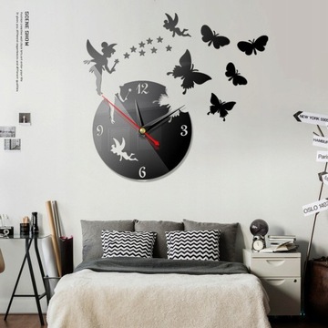 3D Stereo Wall Clock Mirror Sticker DIY Fashi
