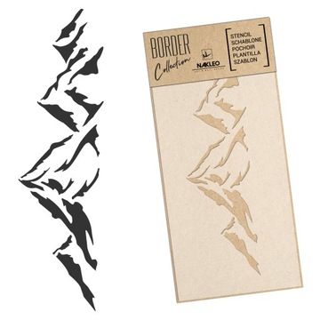 Szablon Malarski BORDIURA Wielorazowy 21x45cm Border GÓRY SZCZYTY Dekor