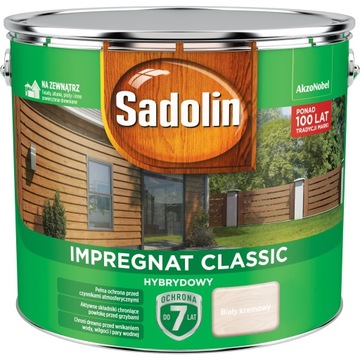Sadolin Classic Impregnat 9l Biały Kremowy