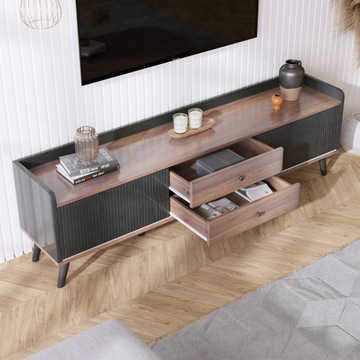 СОВРЕМЕННЫЙ КОМОД ДЛЯ ТВ-СТОЛИКА 160X40X58CM 2 ЯЩИКА 2 РАЗДВИЖНЫЕ ДВЕРИ