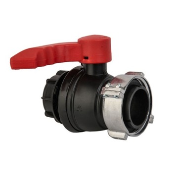 Zawór kulowy do zbiorników IBC Mauzer Bradas GW S75x6 z wylotem GZ S60x6