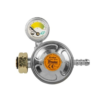 Reduktor gaz 30mbar 1,5kg/h z zaw. bez. i man. NIE PASUJE DO POLSKICH BUTLI