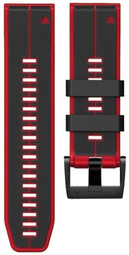 CZARNO-CZERWONY Pasek Garmin Fenix 7X Solar