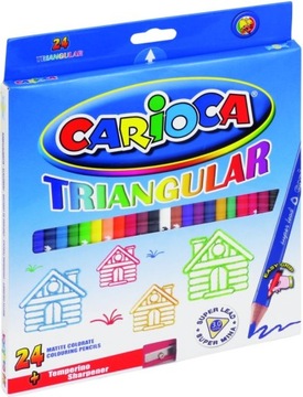 KREDKI OŁÓWKOWE 24 KOLORY JUMBO SUPER SOFT Carioca