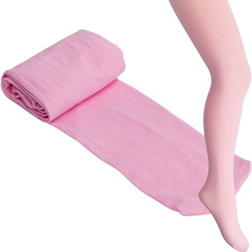 Dziecięce Gładkie Kryjące Rajstopy 50DEN r164 PINK