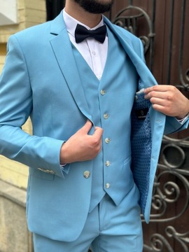 Ekskluzywny garnitur męski 46/176 niebieski markowy garnitur Twerdowsky
