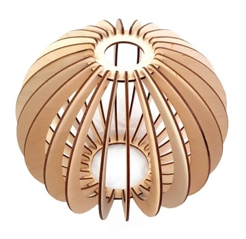 Klosz DREWNIANY do lamp na E27 LOFT KULA 24 drewno