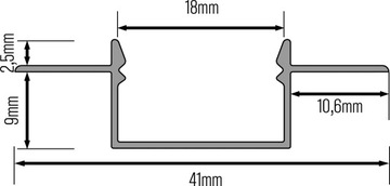 Встраиваемый алюминиевый светодиодный профиль для гипсокартона, ширина гипсокартона 2м.