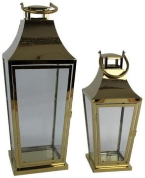 LATARNIA LAMPION METALOWY DEKORACJA OZDOBNA NA PREZENT KPL/2SZT