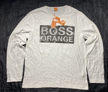 Hugo Boss ORANGE ORYGINALNA biała bawełniana BLUZA Longsleeve / XL
