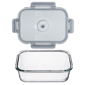 POJEMNIKI NA ŻYWNOŚĆ SZKLANY ZESTAW POJEMNIKÓW PRÓŻNIOWE 4x LUNCHBOX POMPKA