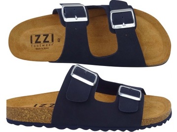 IZZI ALEX NAVY KLAPKI KAPCIE BUTY KORKOWE DAMSKIE GRANATOWE