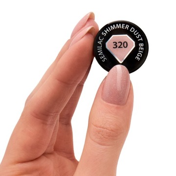 Семилак гибридный лак для ногтей мерцал пыль бежевый 320 WRZOSOWY 7ML