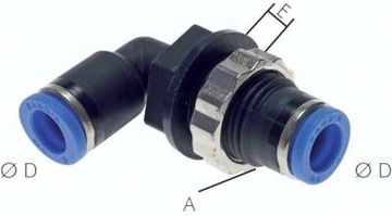 Złączka wtykowa kątowa grodziowa 8 mm