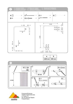 УГЛОВОЙ КАРКАС ДЛЯ ВАННЫ ДУША 65X110