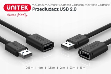 Unitek przewód kabel przedłużacz USB2.0 AM-AF 3M