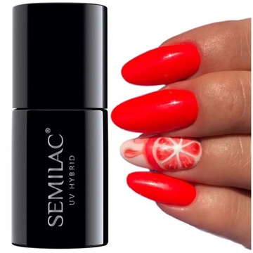Лак гибридный Semilac 567 Neon Red Orange 7мл