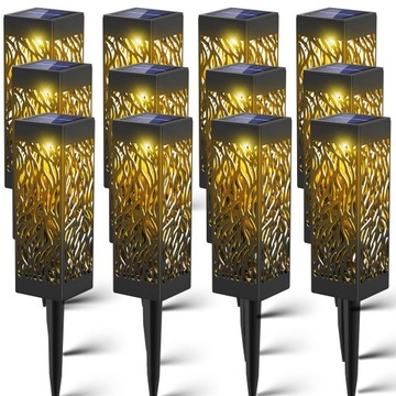 НАБОР СОЛНЕЧНЫХ ЛАМП ИЗ 12 ДЕКОРАТИВНЫХ СВЕТОДИОДНЫХ ЛАМП с приводным столбом