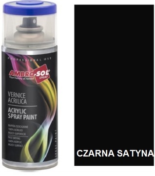 Uni. lakier akrylowy 400ml CZARNY SATYNOWY RAL9005